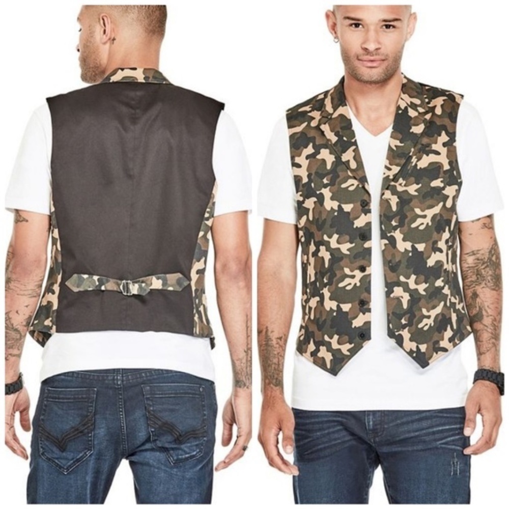 New G BY GUESS Tycho Camo Vest SZ M